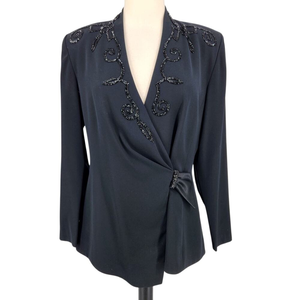 SALE Vintage Saymels Beaded Crepe Evening Jacket - Size 6